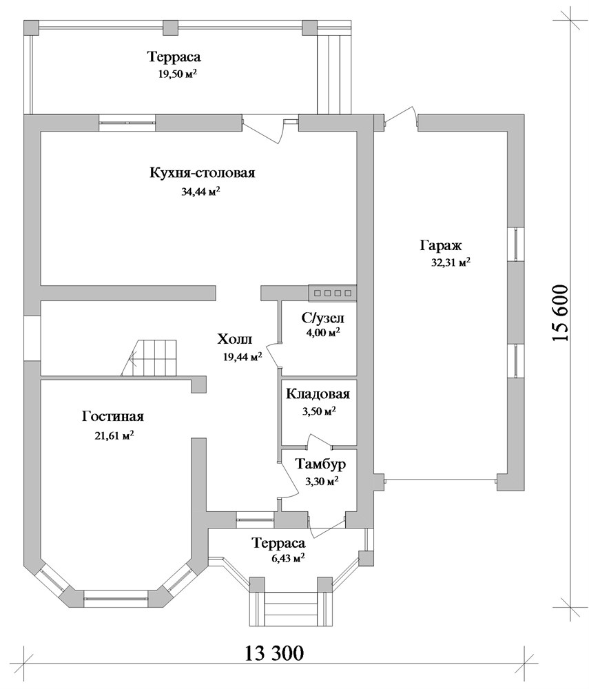 Проект дома D-009. Дом из кирпича 250 кв м купить за 1 590 ₽ - Свой Дом