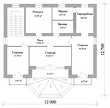 Проект дома D-132. Дом из блоков двухэтажный