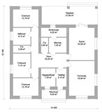 Проект дома C-045. Дом с 3 спальнями