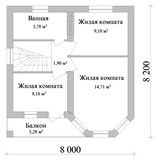 Проект дома A-101. Двухэтажный дом 100 м2
