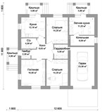 Проект дома B-056. Недорогой дом с гаражом