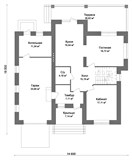Проект дома D-026. Двухэтажный дом с гаражом