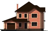 Проект дома D-026. Двухэтажный дом с гаражом