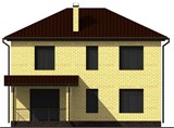 Проект дома C-024. Двухэтажный дом с террасой