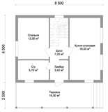 Проект дома B-025. Дом с мансардой и террасой