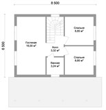 Проект дома B-025. Дом с мансардой и террасой