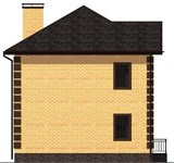 Проект дома C-023. Кирпичный дом с балконом