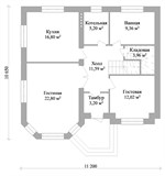Проект дома C-022. Дом из газобетона с эркером