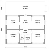 Проект дома B-023. Современный дом из пеноблока
