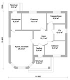 Проект дома A-009. Одноэтажный дом с одной спальней