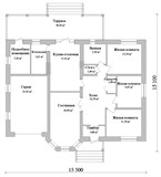 Проект дома C-019. Кирпичный дом с эркером