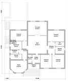 Проект дома F-007. Дом с цокольным этажом и террасой