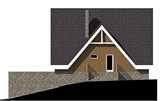 Проект дома B-039. Одноэтажный дом на склоне