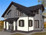 Проект дома B-044. Дом из керамзитобетонных блоков