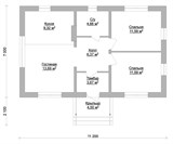 Проект дома A-090. Маленький кирпичный дом Проект дома A-090. Маленький кирпичный дом