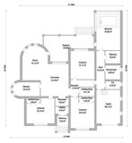 Проект дома F-084. Одноэтажный дом с бассейном