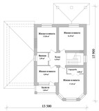Проект дома D-121. Дом с гаражом, террасой и балконом