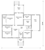 Проект дома D-120. Одноэтажный кирпичный дом с террасой