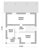 Проект дома C-250. Дом 10 на 13 с мансардой