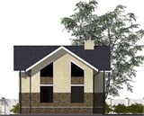 Проект дома B-035. Узкий дом из пеноблоков Проект дома B-035. Узкий дом из пеноблоков