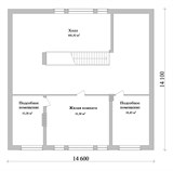 Проект дома F-079. Квадратный дом с мансардой