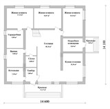 Проект дома F-079. Квадратный дом с мансардой
