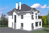 Проект дома F-078. Двухэтажный дом на склоне