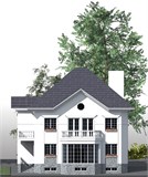 Проект дома F-078. Двухэтажный дом на склоне