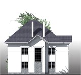 Проект дома F-078. Двухэтажный дом на склоне