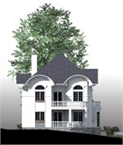 Проект дома F-078. Двухэтажный дом на склоне