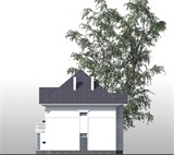 Проект дома E-059. Дом из пеноблоков с балконом