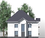 Проект дома E-059. Дом из пеноблоков с балконом