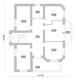 Проект дома E-059. Дом из пеноблоков с балконом