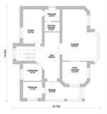 Проект дома E-059. Дом из пеноблоков с балконом