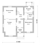 Проект дома D-113. Дом из кирпича 12 на 12
