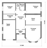 Проект дома B-263. Недорогой дом из кирпича