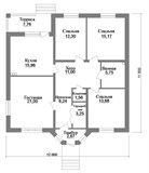 Проект дома B-256. Дом 12 на 13 одноэтажный