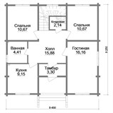 Проект дома A-081. Деревянный дом до 100 кв