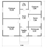 Проект дома A-080. Каркасный дом Проект дома A-080. Каркасный дом