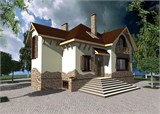 Проект дома E-051. Дом с цокольным этажом и мансардой