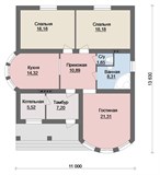 Проект дома B-245. Одноэтажный дом с 2 эркерами