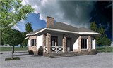 Проект дома B-245. Одноэтажный дом с 2 эркерами