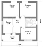 Проект дома B-242. Дом из кирпича с балконом