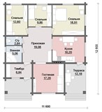 Проект дома B-241. Одноэтажный дом из бревна