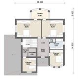 Проект дома F-070. Двухэтажный дом с балконом и гаражом