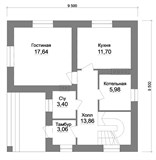 Проект дома B-240. Дом 9 на 9 с мансардой