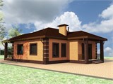 Проект дома B-231. Дом 3 спальни 1 этаж
