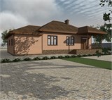 Проект дома C-216. Каркасный дом с гаражом