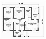 Проект дома B-209. Дом 2 спальни и терраса