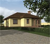 Проект дома B-209. Дом 2 спальни и терраса